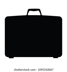 A black and white silhouette of a suitcase