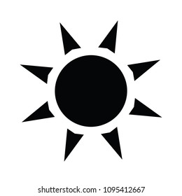 A black and white silhouette of the sun
