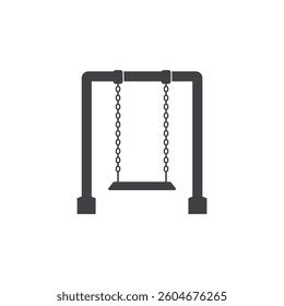 Black and white silhouette of a swing.