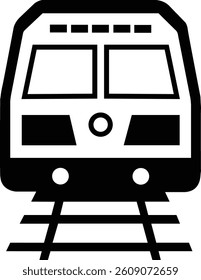Black and White Silhouette of a Train Front
Vector Graphic of a Train Approaching
Train on Railway Tracks Front View Icon
Simple Train Head Vector Illustration
