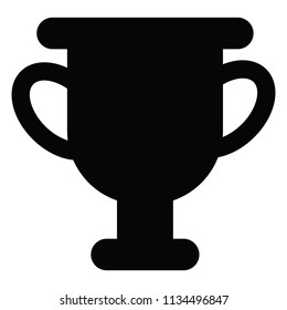 A black and white silhouette of a trophy