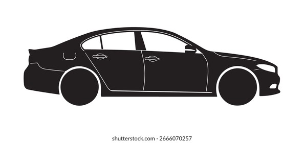schwarz-weißer Silhouettenvektor eines Autos