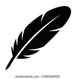 black and white silhouette vector of a feather