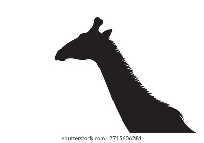 preto e branco silhueta vetor de um animal de Girafa perto