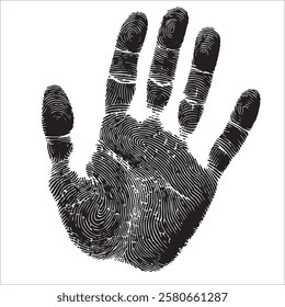 Silueta en blanco y negro, Ilustración vectorial de la huella humana