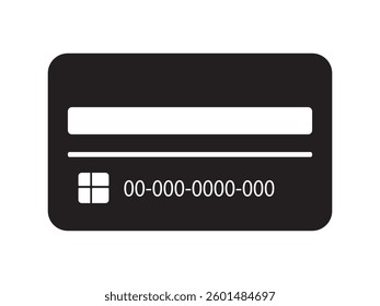 Black and White Silhouette Vector Illustration of a Credit Card. Simple, black and white vector graphic of a credit card.