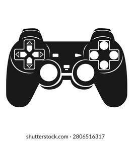 Black and White Silhouette Vector Illustration of Game Controller