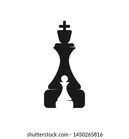 Black and white silhouettes of chess isolated on white background. Vector board game.