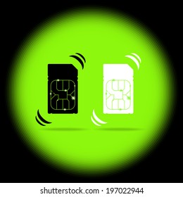 black and white sim card, Vector graphic