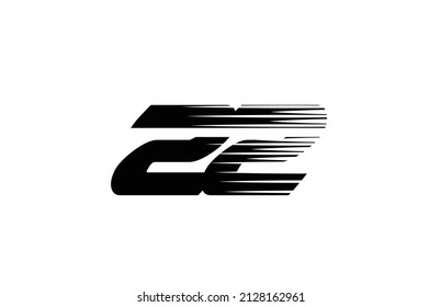 black and white simple 22 number logo icon design. Creative template for business and company