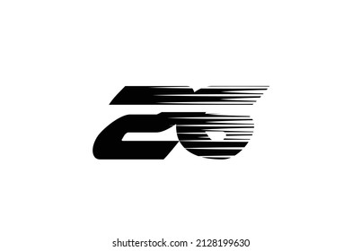 black and white simple 26 number logo icon design. Creative template for business and company