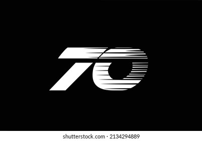 black and white simple 70 number logo icon design. Creative template for business and company