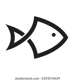 black and white simple abstract fish icon