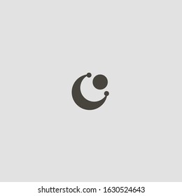 black and white simple abstract flat art vector outline round sign of jewelry