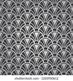 Black and white simple arc shapes pattern. Modern wallpaper design. Vector illustration.