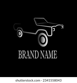 black white simple car logo design