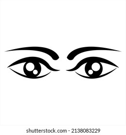 El ojo de caricatura simple en blanco y negro. Ilustración del vector