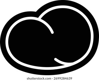 a black and white simple cloud illustration icon