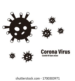 Black and White Simple Corona Virus nCov Covid19