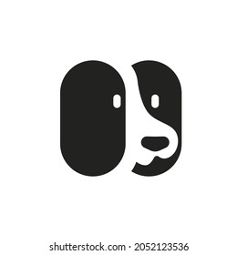 Black and white simple dog icon