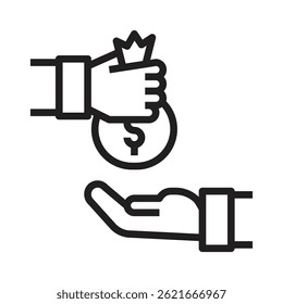 preto e branco simples dólar ícone moeda silhueta vetor símbolo