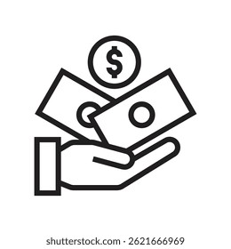 preto e branco simples dólar ícone moeda silhueta vetor símbolo