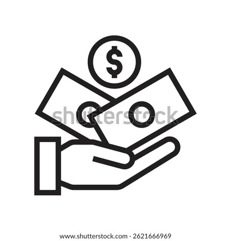 black and white simple dollar coin icon silhouette vector symbol