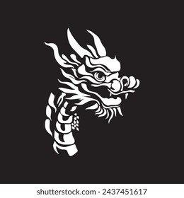 Black and white simple dragon vector. Eps 10