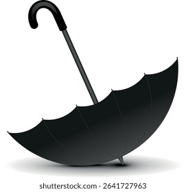 Black and White Simple flat umbrella icon, Nice umbrella isolated on white background.