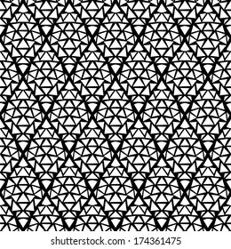 Black and white simple geometric abstract seamless pattern, vector