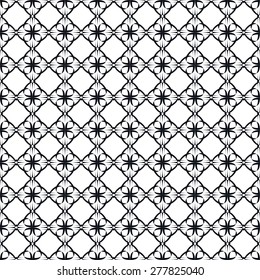 Black and white simple geometric pattern, trendy monochrome background with repeating texture, vector illustration