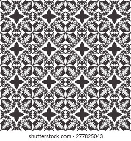 Black and white simple geometric pattern, trendy monochrome background with repeating texture, vector illustration