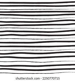 Diseño de fondo abstracto de líneas onduladas geométricas simples y en blanco y negro. Ilustración vectorial dibujada por mano