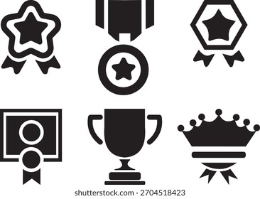 Gráficos simples em preto e branco para prêmios, certificados e prêmios de campeão.