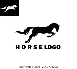 black and white simple horse logo,SILHOUETTE OF GREAT HORSE RUNNING VECTOR ILLUSTRATIONS