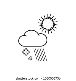 black and white simple line art vector weather outline icon