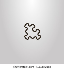 black and white simple line art vector outline sign of puzzle detail