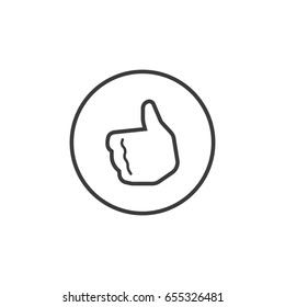 Black and white simple line art like icon in a round frame