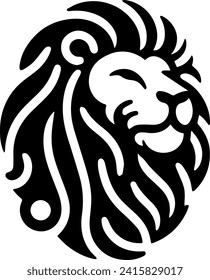 Black and white simple Lion Vector