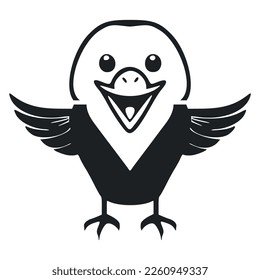 Black and white Simple logo with an adorable and cute eagle.