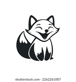 Logo simple negro y blanco con un adorable poni alegre.