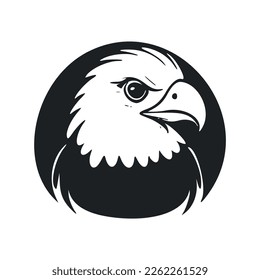 Black and white Simple logo with an adorable and cute eagle.