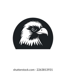 Black and white simple logo with adorable eagle