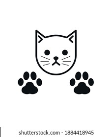 Black and white simple logo with animal paw.
