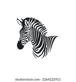 Black and white simple logo with attractive zebra