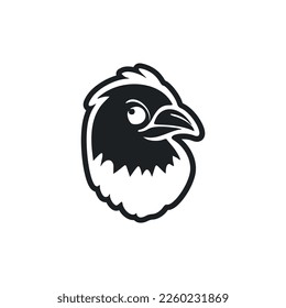 Black and white Simple logo with a charming and cute eagle.