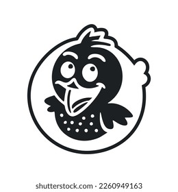 Black and white Simple logo with a charming and cute eagle.