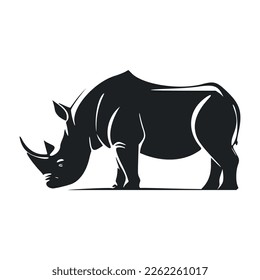 Schwarz-Weiß-Logo mit charmanten Rhinozeros