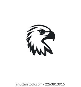 Black and white simple logo with a charming eagle