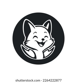 Black and white Simple logo with a charming cheerful pony.